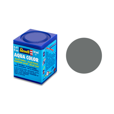TINTA ACRÍLICA AQUA COLOR SOLÚVEL EM ÁGUA CINZA RATO FOSCO 18ML 47 REVELL REV 36147